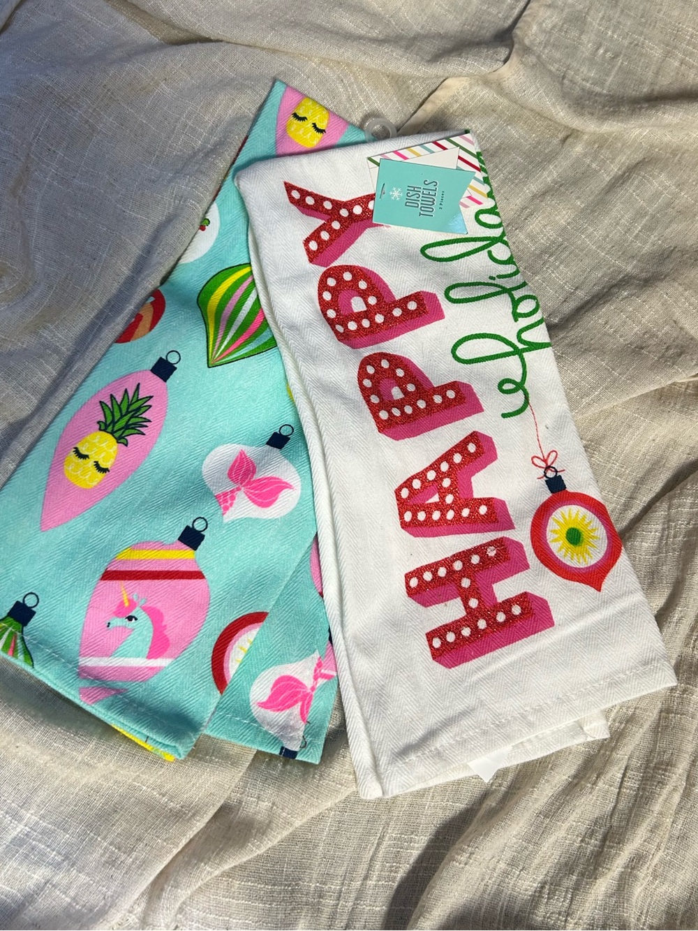 Happy holiday Hanging Kitchen Towels Set of 2